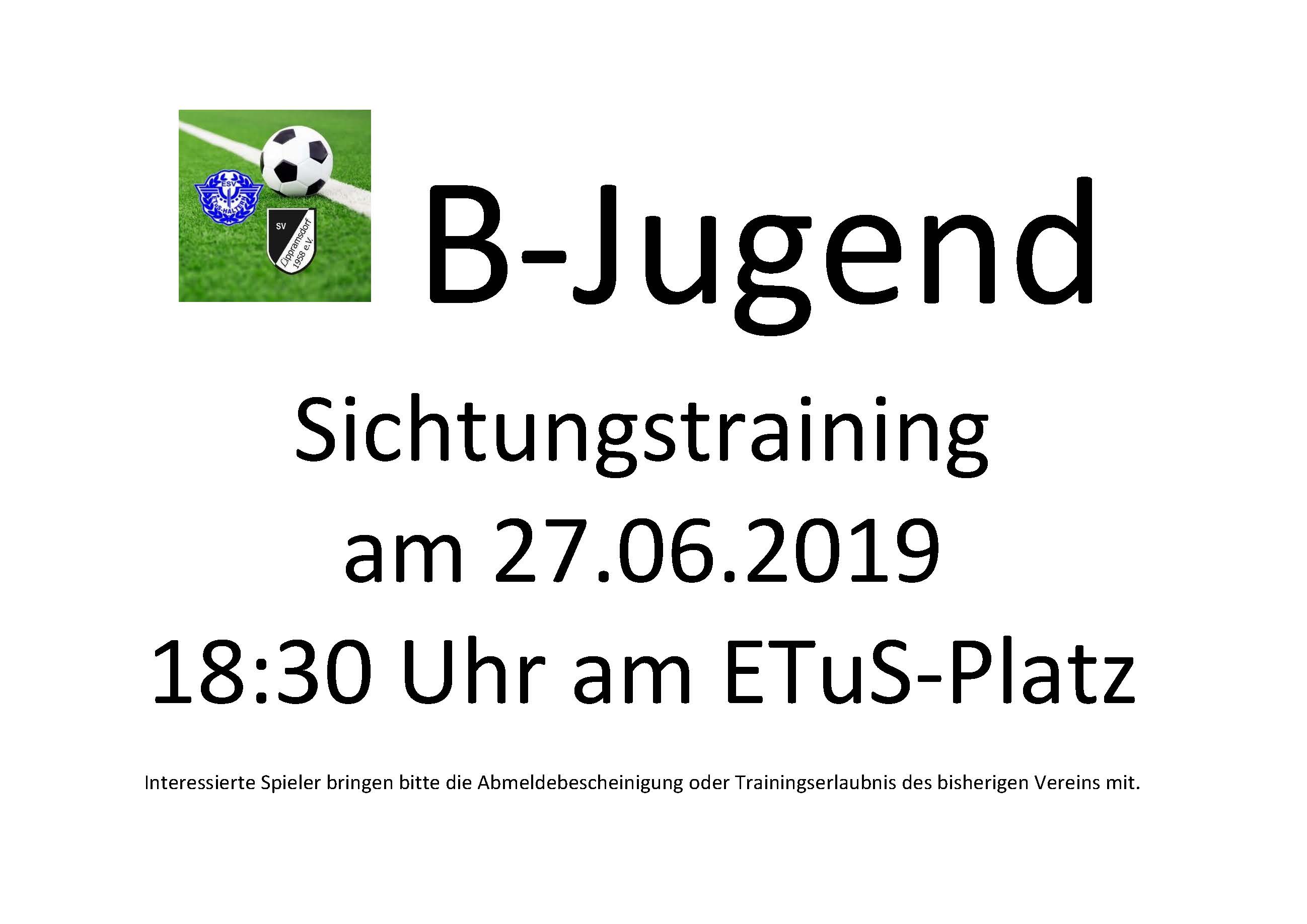 Sichtungstraining B Jugend